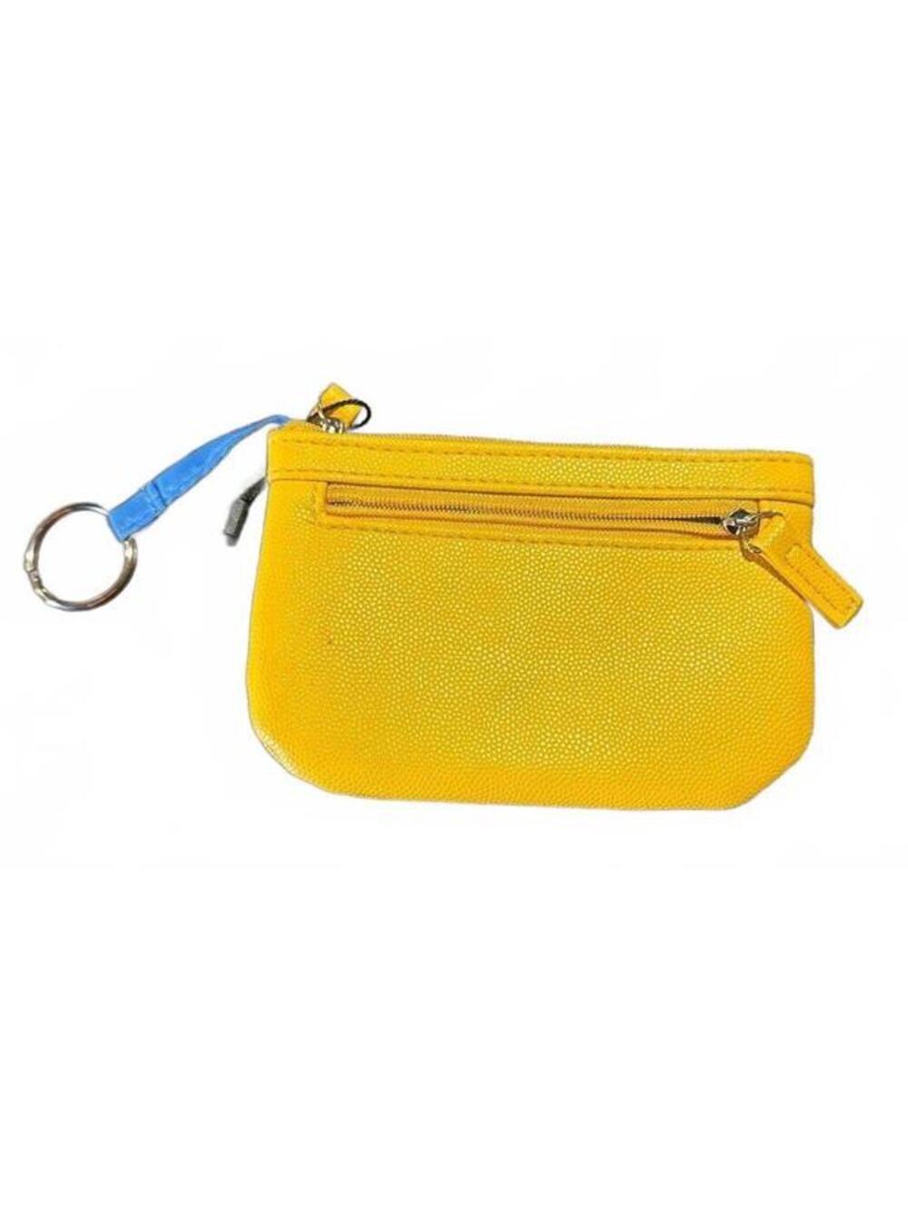 Safe Keeper Yellow Coin Purse Keychain Zip Pouch